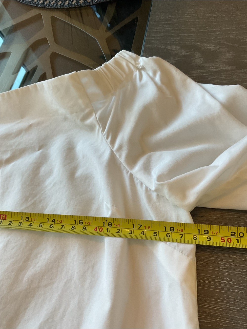 Aritzia Babaton White Blouse with Off-Shoulder blouse with balloon sleeves. - Picture 8 of 12